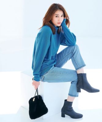 ＜自由区 L (Women/大きいサイズ)＞【ＷＥＢ限定／洗える】ベビースキンデニム　ストレートデニム（ＰＲＷＲＮＺ０４２７）