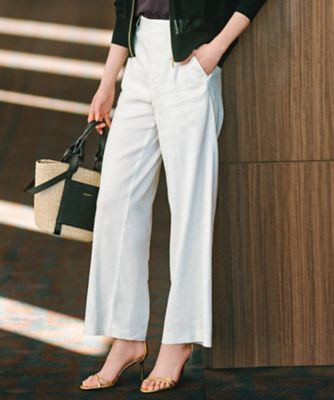 ＜23区 S (Women/小さいサイズ)＞【ＣＬＡＳＳＹ．６月号掲載／洗える】リネンレーヨンストレッチ　ワイドパンツ（ＰＲＷＳＣＭ０４０５）
