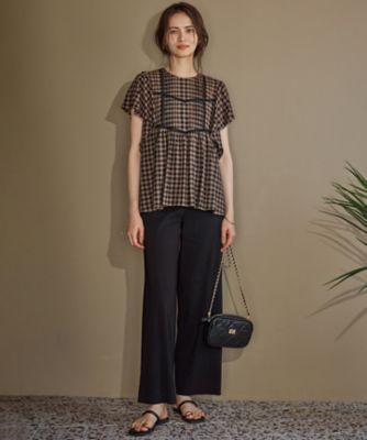 【ＣＬＡＳＳＹ．６月号掲載／洗える】リネンレーヨンストレッチ　ワイドパンツ（ＰＲＷＳＣＭ０４０５）