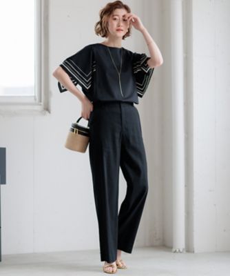【ＣＬＡＳＳＹ．６月号掲載／洗える】リネンレーヨンストレッチ　ワイドパンツ（ＰＲＷＳＣＭ０４０５）