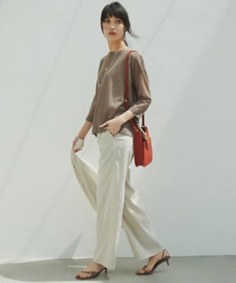 【ＣＬＡＳＳＹ．６月号掲載／洗える】リネンレーヨンストレッチ　ワイドパンツ（ＰＲＷＳＣＭ０４０５）