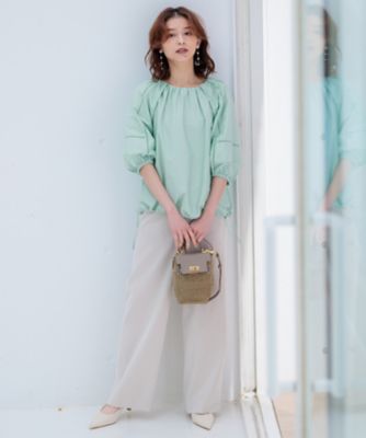 【ＣＬＡＳＳＹ．６月号掲載／洗える】リネンレーヨンストレッチ　ワイドパンツ（ＰＲＷＳＣＭ０４０５）