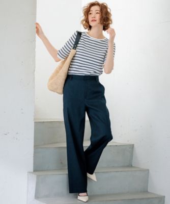 【ＣＬＡＳＳＹ．６月号掲載／洗える】リネンレーヨンストレッチ　ワイドパンツ（ＰＲＷＳＣＭ０４０５）