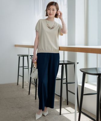 【ＣＬＡＳＳＹ．６月号掲載／洗える】リネンレーヨンストレッチ　ワイドパンツ（ＰＲＷＳＣＭ０４０５）