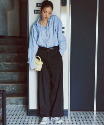 【ＣＬＡＳＳＹ．６月号掲載／洗える】リネンレーヨンストレッチ　ワイドパンツ（ＰＲＷＳＣＭ０４０５）