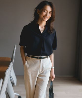 【ＣＬＡＳＳＹ．６月号掲載／洗える】リネンレーヨンストレッチ　ワイドパンツ（ＰＲＷＳＣＭ０４０５）