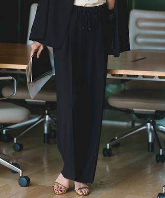 23区 S (Women/小さいサイズ)/ニジュウサンク エス 【新色追加/洗える】ストレッチジョーゼット ワイドパンツ(PRWSCM0631)