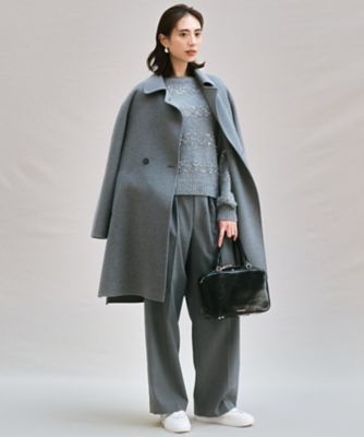 【杏さん着用／Ｏｇｇｉ１１月号掲載】ナチュラルストレッチサキソニー　タック　ワイドパンツ（ＰＲＷＳＣＷ０４１４）