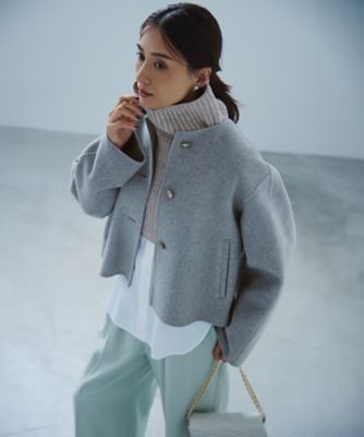 【杏さん着用／Ｏｇｇｉ１１月号掲載】ナチュラルストレッチサキソニー　タック　ワイドパンツ（ＰＲＷＳＣＷ０４１４）