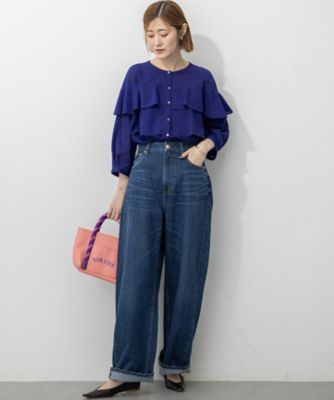 【美品】大きいサイズ44＊２３区DENIM 見上愛さん ワイドデニム 23区 L(ニジュウサンク エル)の【見上愛さん着用/RED CARD TOKYO×23区