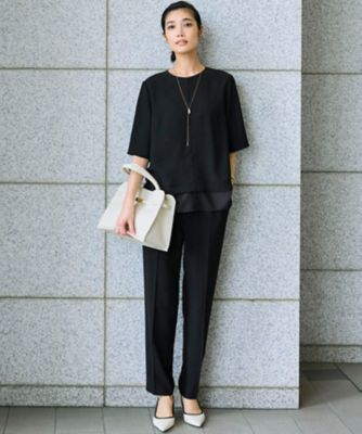 【Ｏｇｇｉ７月号掲載／接触冷感／ＵＶカット／吸水速乾】ストレッチジョーゼット　テーパード　パンツ（ＰＲＷＳＧＭ０４３１）