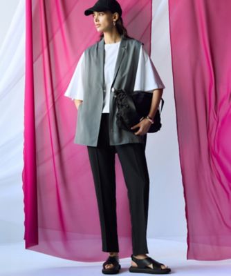 【Ｏｇｇｉ７月号掲載／接触冷感／ＵＶカット／吸水速乾】ストレッチジョーゼット　テーパード　パンツ（ＰＲＷＳＧＭ０４３１）