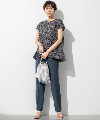 【Ｏｇｇｉ７月号掲載／接触冷感／ＵＶカット／吸水速乾】ストレッチジョーゼット　テーパード　パンツ（ＰＲＷＳＧＭ０４３１）