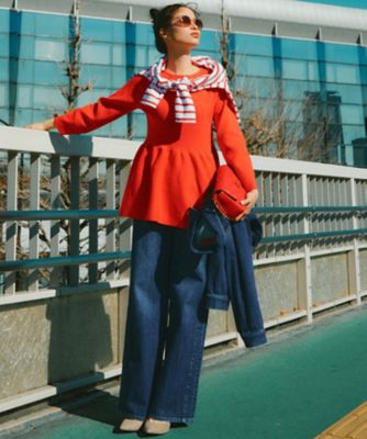 【ＲＥＤ　ＣＡＲＤ　ＴＯＫＹＯ×２３区／ＶＥＲＹ３月号掲載】デニム　ライン　ワイドパンツ（ＰＲＷＳＧＳ０２２３）