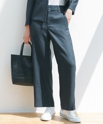 23区】リネンライクストレッチストレートパンツ