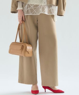 ＜23区 S (Women/小さいサイズ)＞【見上愛さん着用／Ｏｇｇｉ掲載】ストレッチギャバ　チノ　ワイド　パンツ（ＰＲＷＳＬＭ０３１８）