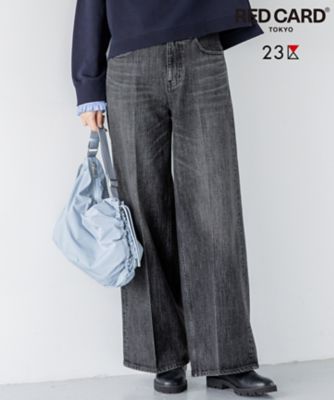 ＜23区 S (Women/小さいサイズ)＞【滝沢眞規子さん着用／ＲＥＤ　ＣＡＲＤ　ＴＯＫＹＯ×２３区】　センタープレス　デニム　ワイド　パンツ（ＰＲＷＳＬＳ００１９）