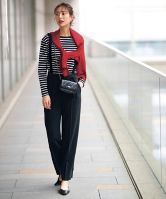 ＜23区 S (Women/小さいサイズ)＞【蛯原友里さん着用】トリアセダブルクロス　ワイドストレート　パンツ（ＰＲＷＳＮＡ０２０２）