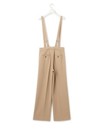 洗える】ストレッチダブルクロス サスペンダーパンツ