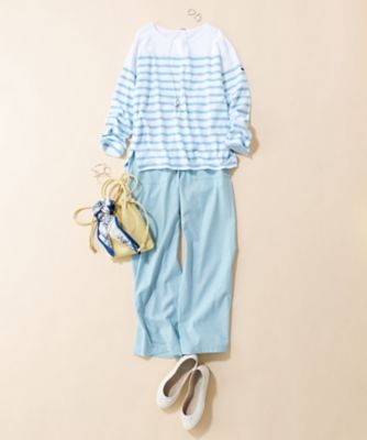 極美品 23区 24SS 雑誌掲載 スラブツイルストレッチ ベイカー パンツ Oggi4月号掲載／洗える】スラブツイルストレッチ ベイカー