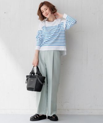 【Ｏｇｇｉ４月号掲載／洗える】ハイカウントライトクロス　クロップド　パンツ（ＰＲＷＷＣＳ０２０４）