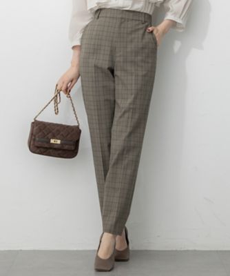 23区 L (Women/大きいサイズ)/ニジュウサンク エル 【洗える】ドライ2WAYストレッチ チェック テーパード パンツ(PRWWGA0212)