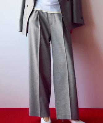 23区 L (Women/大きいサイズ)/ニジュウサンク エル 【セットアップ対応/洗える】スラブツイードストレッチ ワイド パンツ(PRWWGM0306)