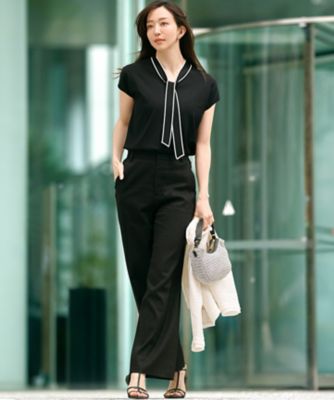 Oggi5月号掲載／洗える】リネンレーヨンストレッチ ワイド