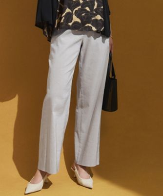 Oggi5月号掲載／洗える】リネンレーヨンストレッチ ワイド パンツ