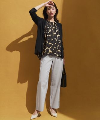 Oggi5月号掲載／洗える】リネンレーヨンストレッチ ワイド