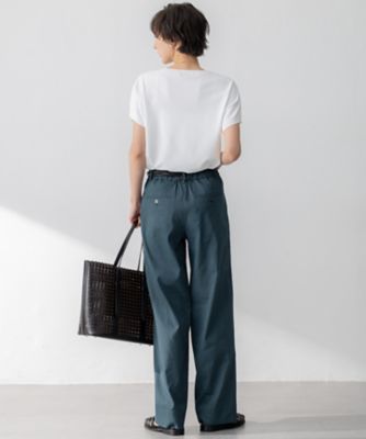 Oggi5月号掲載／洗える】リネンレーヨンストレッチ ワイド パンツ