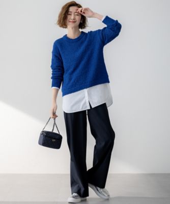 Oggi5月号掲載／洗える】リネンレーヨンストレッチ ワイド パンツ