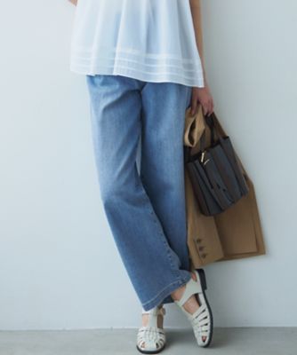 23区 L (Women/大きいサイズ)/ニジュウサンク エル 【Oggi6月号掲載/接触冷感】23区DENIM サマー タック ワイド パンツ(PRWWGM6518)
