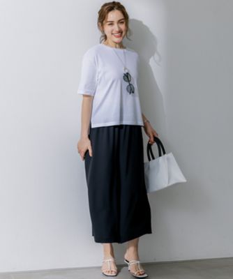 【Ｌサイズ限定／吸水速乾／ＵＶカット／接触冷感／】ストレッチジョーゼット　ガウチョパンツ（ＰＲＷＷＧＭ６８６１）