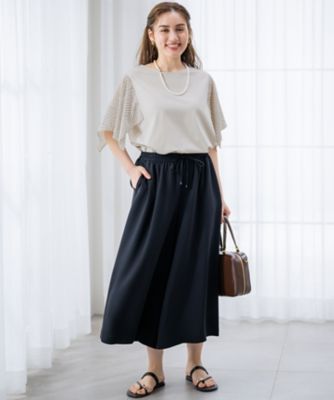 【Ｌサイズ限定／吸水速乾／ＵＶカット／接触冷感／】ストレッチジョーゼット　ガウチョパンツ（ＰＲＷＷＧＭ６８６１）