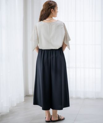 【Ｌサイズ限定／吸水速乾／ＵＶカット／接触冷感／】ストレッチジョーゼット　ガウチョパンツ（ＰＲＷＷＧＭ６８６１）