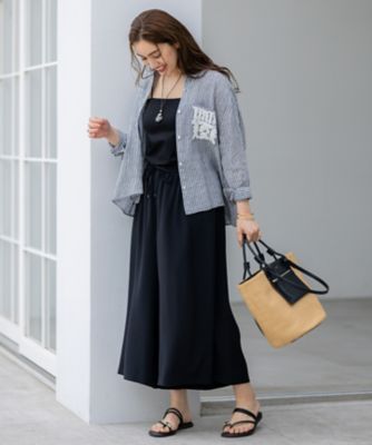 【Ｌサイズ限定／吸水速乾／ＵＶカット／接触冷感／】ストレッチジョーゼット　ガウチョパンツ（ＰＲＷＷＧＭ６８６１）