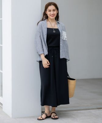 【Ｌサイズ限定／吸水速乾／ＵＶカット／接触冷感／】ストレッチジョーゼット　ガウチョパンツ（ＰＲＷＷＧＭ６８６１）