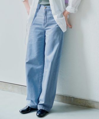 ＜23区 L (Women/大きいサイズ)＞【ＧＬＯＷ５月号掲載／洗える】ライトダンガリー　ワイドパンツ（ＰＲＷＷＧＳ０２１３）