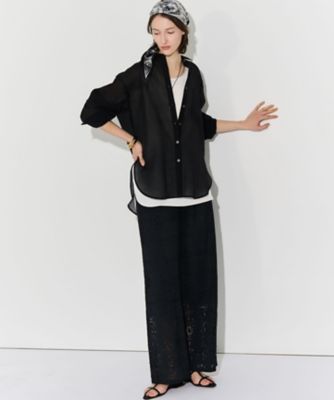見上愛さん着用】ラッセルオーナメントレース ワイド パンツ