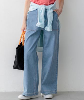 ＜23区 L (Women/大きいサイズ)＞【見上愛さん着用】２３区　Ｓｕｍｍｅｒ　ＤＥＮＩＭ　ベイカーパンツ（ＰＲＷＷＬＭ０４２１）