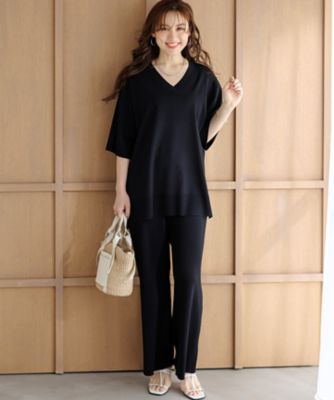 Lサイズ限定】レーヨンポリエステルストレッチ ニット パンツ