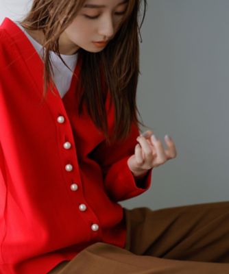 Drawer ドゥロワー レーストップス グリーン 蛯原友里さん着用 レディース
