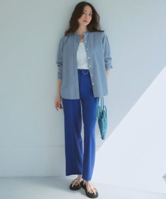 【洗える】リネンレーヨンストレッチ　ワイド　パンツ（ＰＲＷＷＳＭ０４０５）