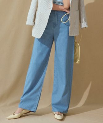 ＜23区 L (Women/大きいサイズ)＞【ＷＥＢ限定／洗える】２３区ＤＥＮＩＭ　ライトダンガリー　ワイドパンツ（ＰＲＷＷＳＳ０８２１）