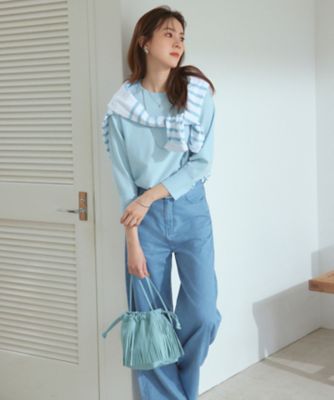 【ＷＥＢ限定／洗える】２３区ＤＥＮＩＭ　ライトダンガリー　ワイドパンツ（ＰＲＷＷＳＳ０８２１）
