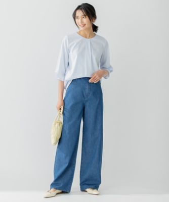 【ＷＥＢ限定／洗える】２３区ＤＥＮＩＭ　ライトダンガリー　ワイドパンツ（ＰＲＷＷＳＳ０８２１）
