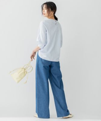 【ＷＥＢ限定／洗える】２３区ＤＥＮＩＭ　ライトダンガリー　ワイドパンツ（ＰＲＷＷＳＳ０８２１）