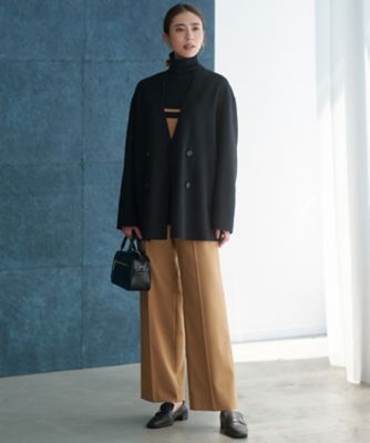 WoolRever ノーカラーショートコート（SCCMGW0403