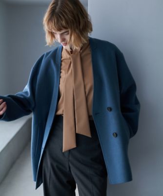 WoolRever ノーカラーショートコート（SCCMGW0403